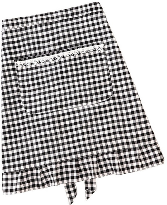 데이소이 작은 레이스 허리 앞치마 ONE SIZE, 01 블랙, 1개