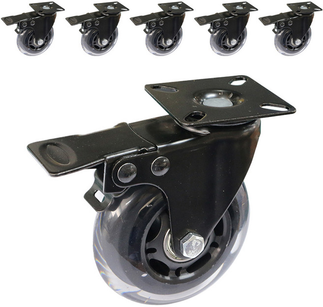 엠파이어 무소음 우레탄 바퀴 평판회전 브레이크 DPR3BRAKE, 6개