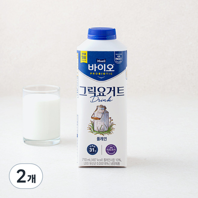 매일바이오 그릭요거트 드링크 플레인, 2개, 1개입, 710ml