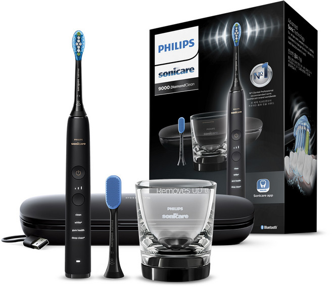 필립스 다이아몬드클린 9000 전동칫솔, HX9912/51, 블랙, 1개