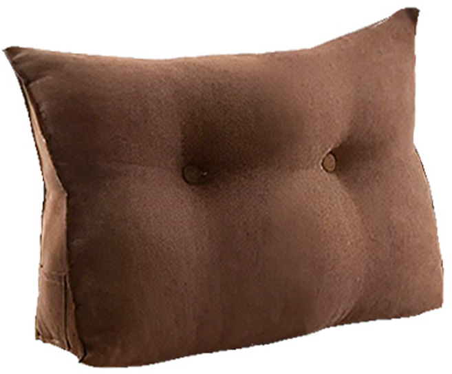 好物良品 日式簡約三角形床頭腰背靠枕 80 x 50 x 20cm 咖啡色 亞麻材質