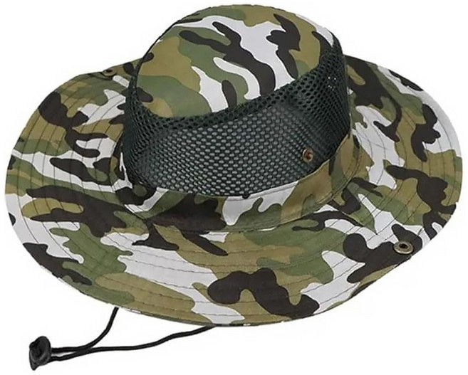 捷華 網狀透氣迷彩登山帽, 淺綠色