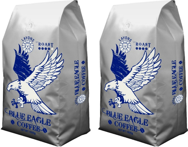 LAYONS COFFEE 雷恩獅咖啡 BLUE EAGLE 咖啡豆, 1kg, 2包, Whole Bean