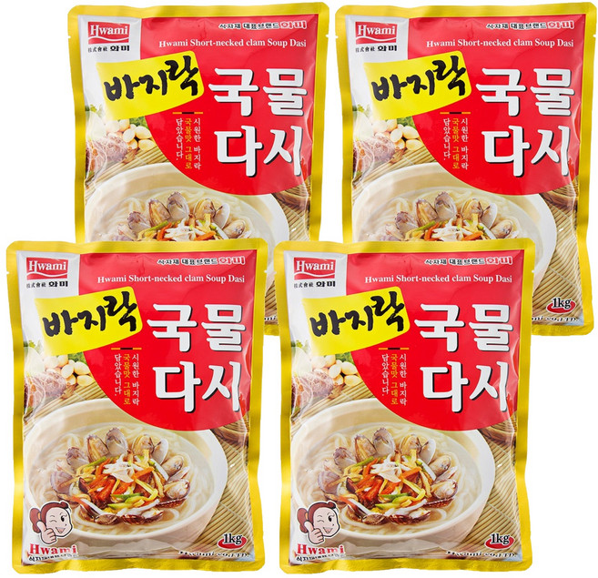 화미 바지락 국물 다시, 1kg, 4개
