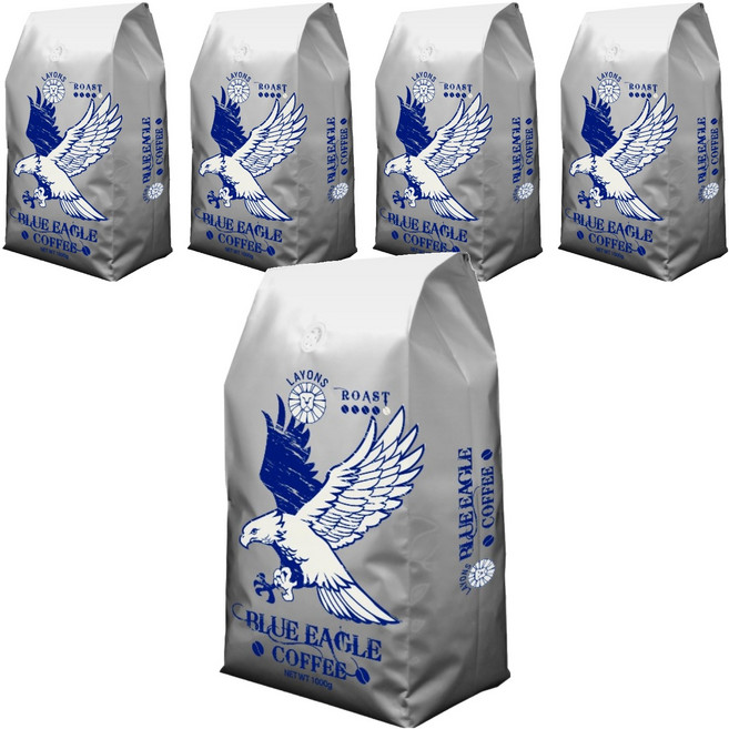 LAYONS COFFEE 雷恩獅咖啡 BLUE EAGLE 咖啡豆, 1kg, 5包, Whole Bean