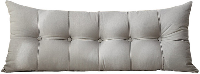 好物良品 雙人 日式簡約床頭腰背靠枕 亞麻材質 PP棉, 淺灰銀