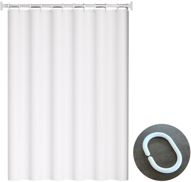 앤티스 고품격 단색 샤워 커튼, 화이트, 1개