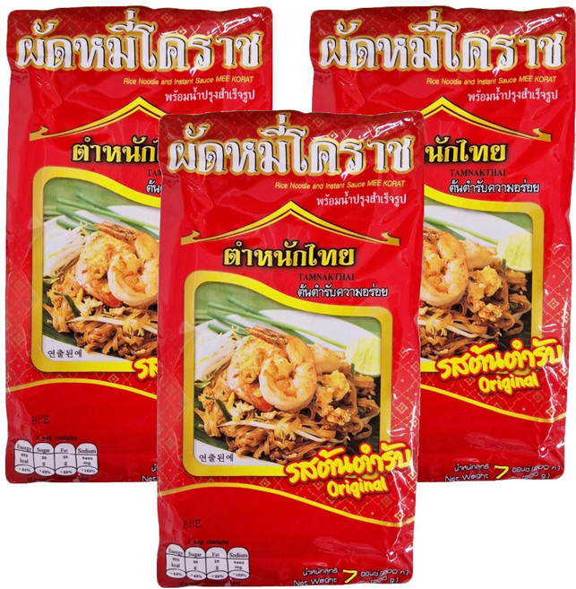 팟타이 라이스누들 앤 소스 오리지날, 200g, 3개