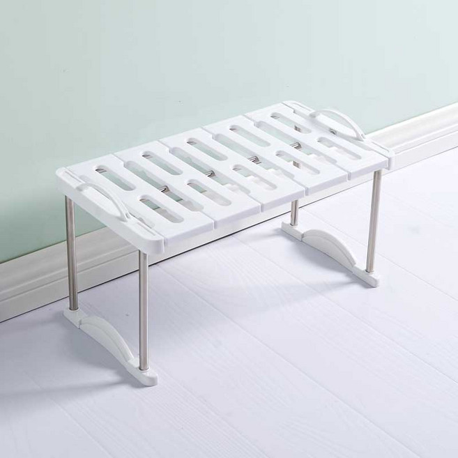 까마느 욕실 주방 자유조립 스탠드선반 랙 4, 화이트