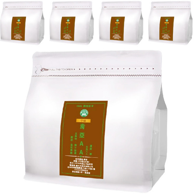eCOFFEE 壹咖啡 精品莊園 肯亞 AA水洗, 200g, 5包, Whole Bean
