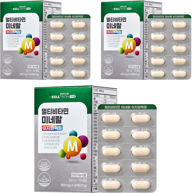 이너랩 멀티비타민 미네랄 이지퍼펙트, 60정, 3개