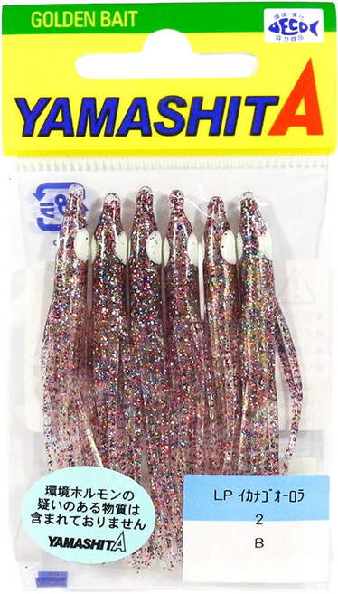 YAMASHITA LP IKANAGO AURORA 2吋 極光 章魚 小卷 小管 魷魚 小捲 032-710 B, 黑紅色, 1包