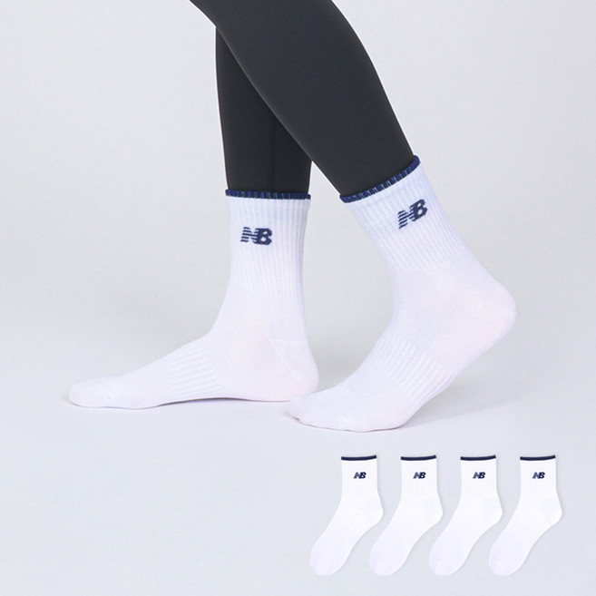 New Balance 男款彩色Logo中筒襪 4雙