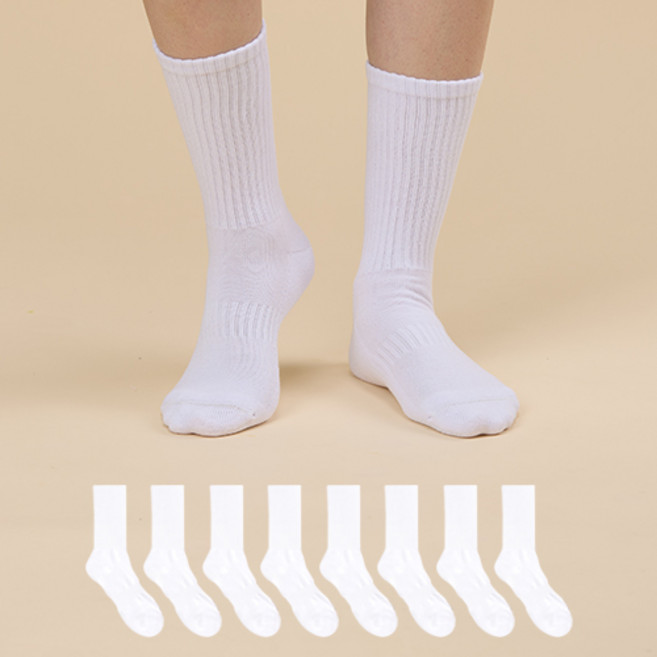 GGRN 여성용 스탠다드 파일 쿠션 크루 삭스 8켤레 세트