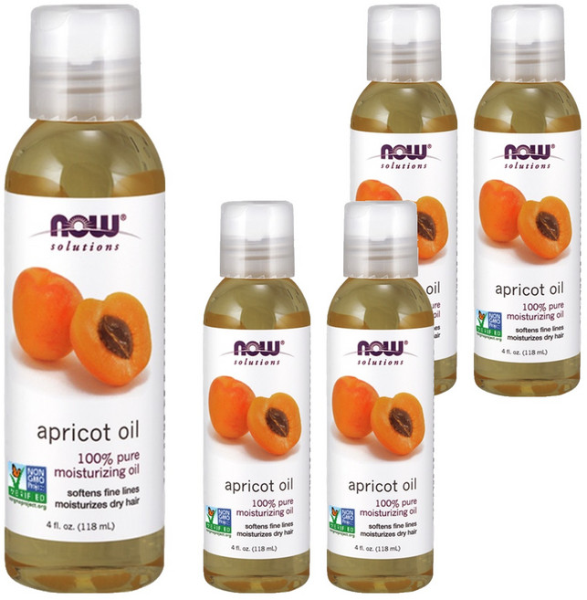 NOW Foods 純杏桃核仁保濕油, 118ml, 5瓶