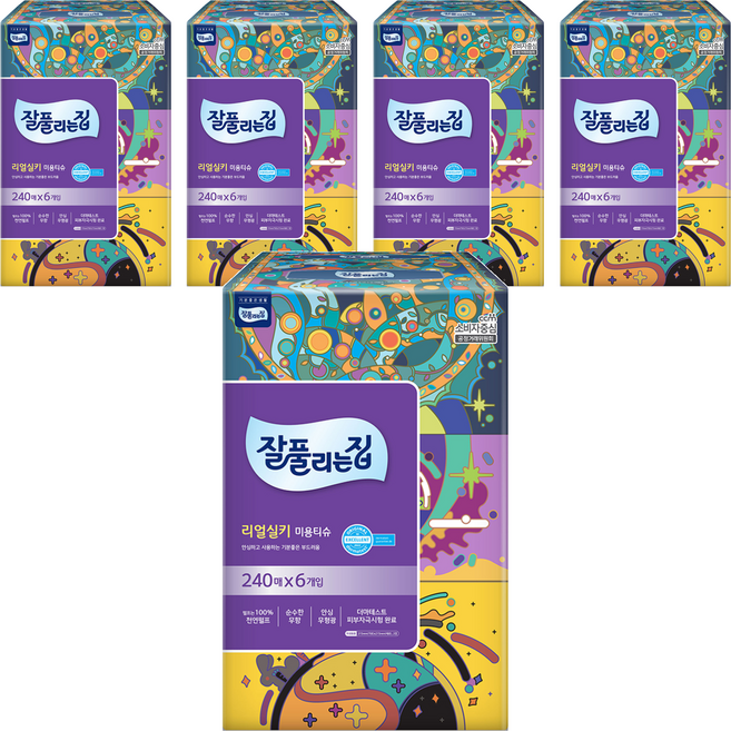 잘풀리는집 리얼 실키 천연펄프 미용티슈, 240매, 30개