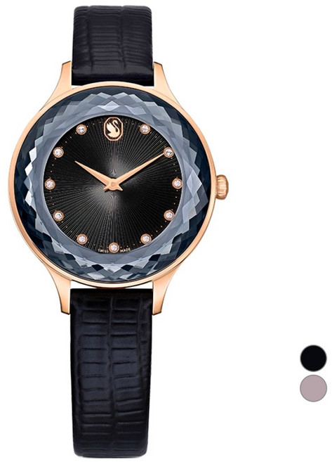 스와로브스키 여성용 옥테아 노바 레더 시계 56 + 메시지카드 세트 + 쇼핑백