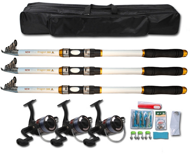 히트몬스터 실버드래곤 300 원투 낚시용품 세트, 혼합색상