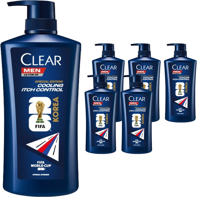 CLEAR 淨 男士酷涼控油洗髮精 FIFA世界盃26 限量包裝版, 6個, 650ml