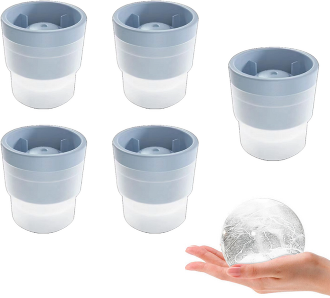 해피무드 위스키 왕얼음틀 아이스볼 메이커, 블루, 5개
