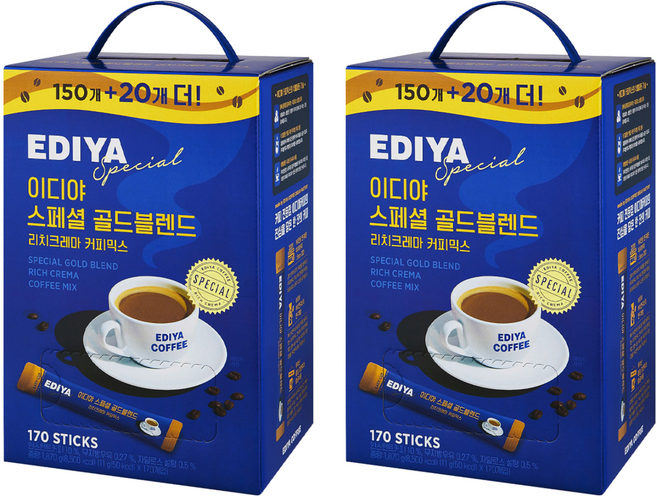 이디야 스페셜 골드블렌드 리치크레마 커피믹스, 11g, 170개입, 2개