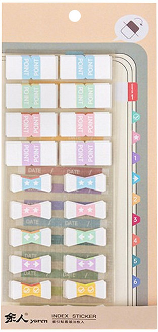 德德小品集 索引貼套裝 多功能 標籤貼 馬卡龍色, 1包, 1入