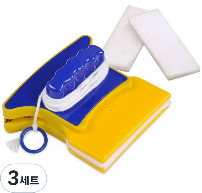 모나코올리브 파워자석 양면 유리청소기 세트, 혼합 색상, 3세트