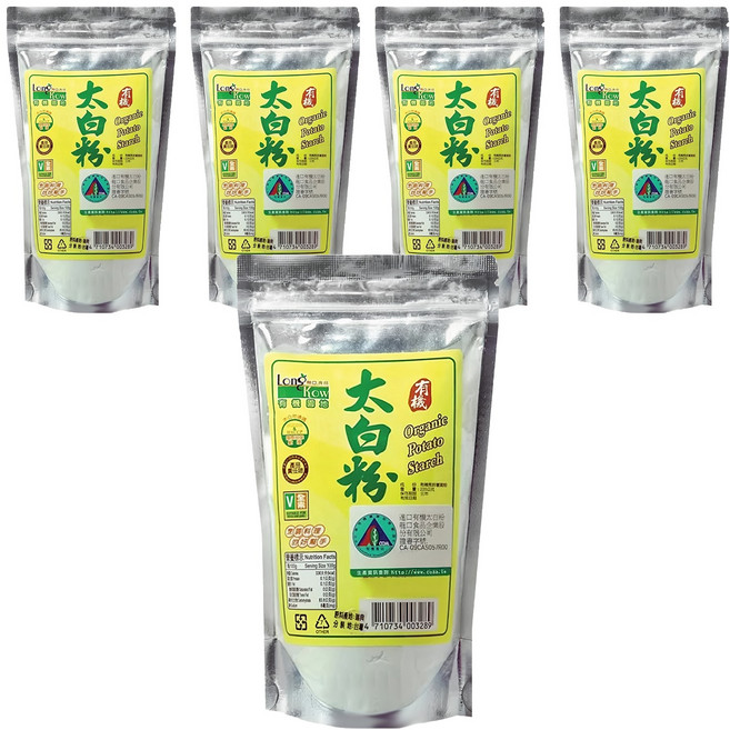 龍口 有機太白粉, 220g, 5包