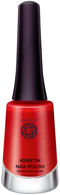 BAOGAAO 5合1角蛋白晶彩指甲油, 經典紅色, 11ml, 1瓶