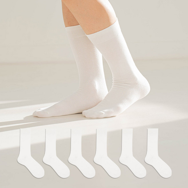 삭스팩토리 남성용 장목 정장 무지 양말 6켤레