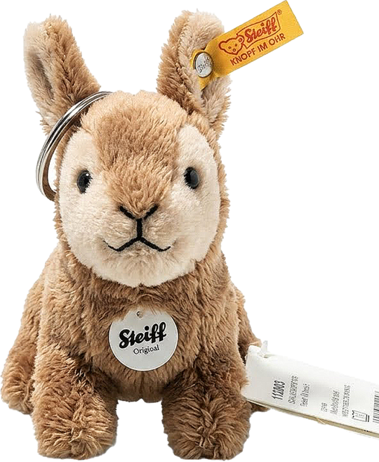 Steiff 德國金耳釦泰迪熊 Keyring rabbit 黃標玩偶, 10cm, 黃色, 1個