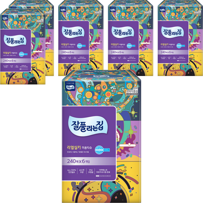 잘풀리는집 리얼 실키 천연펄프 미용티슈, 240매, 36개