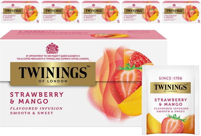 트와이닝 딸기 & 망고 티백, 2g, 25개입, 6개