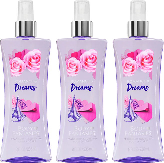 BODY FANTASIES 身體幻想 羅曼史與夢想 香氛身體噴霧 水果香, 236ml, 3個