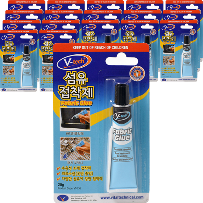 Vtech 섬유 접착제 20g, 18개