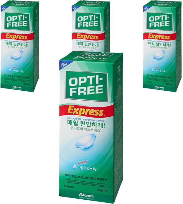 옵티프리 익스프레스 렌즈 세정액, 355ml, 4개