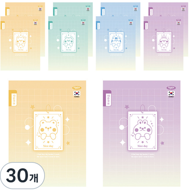 펜피아 1000 10칸 국어 초등 제본노트, 랜덤발송, 30개