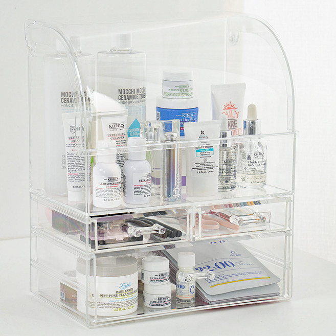 코멧 모던 화장품 정리함 커버형, 1개, 투명색
