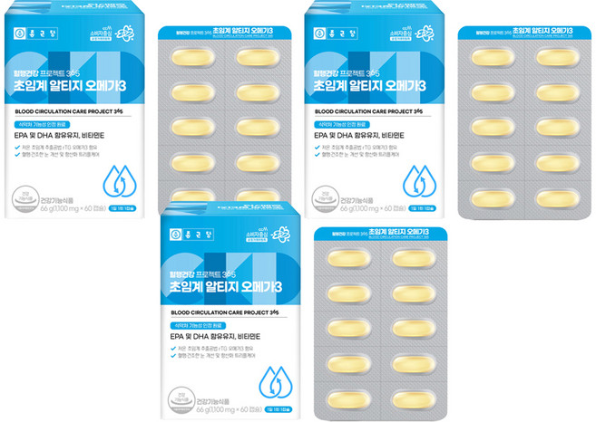 Chong Kun Dang 鍾根堂 Project365超臨界rTG Omega-3膠囊, 60顆, 3個