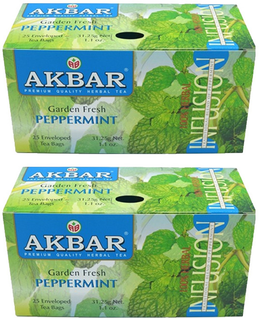 아크바 페퍼민트 티백, 1.25g, 25개입, 2개
