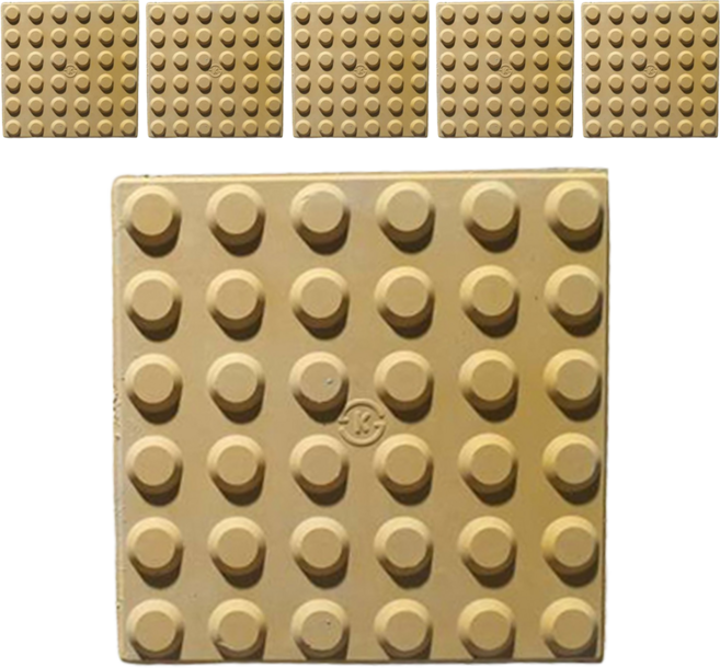 고강도 콘크리트 시각장애인 점자블럭, 6개, 혼합색상