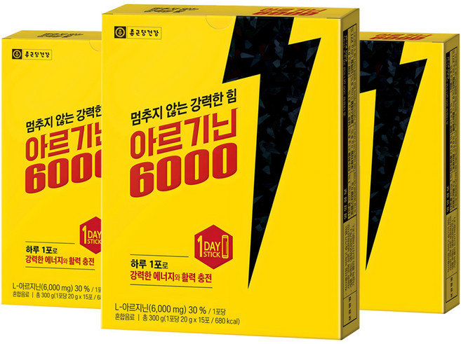 종근당건강 아르기닌 6000 15p, 300g, 3개