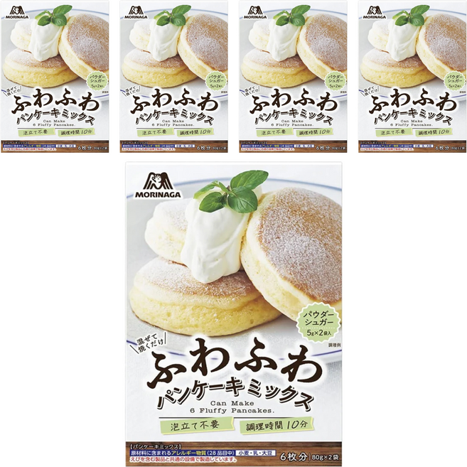MORINAGA 森永 舒芙蕾鬆餅粉 160g + 糖粉 10g, 170g, 5盒