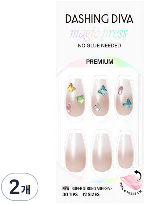 데싱디바 매직프레스 네일팁, 2개, 뮤렐