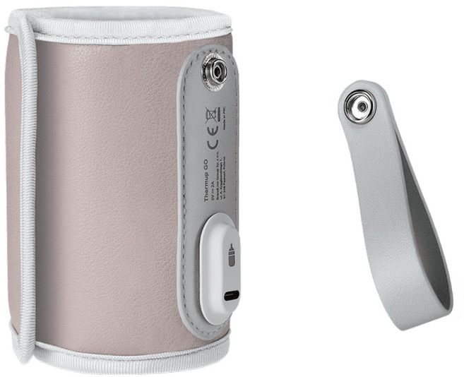 lionelo 便攜式USB智能恆温奶瓶保溫器 Thermup Go, 柔粉色, 1個