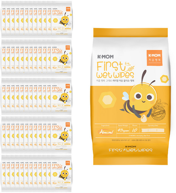 케이맘 처음물티슈 휴대용, 45g, 10매, 60개