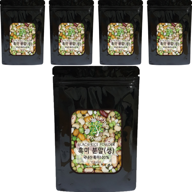 푸드아이 국내산 흑미 분말, 200g, 5개