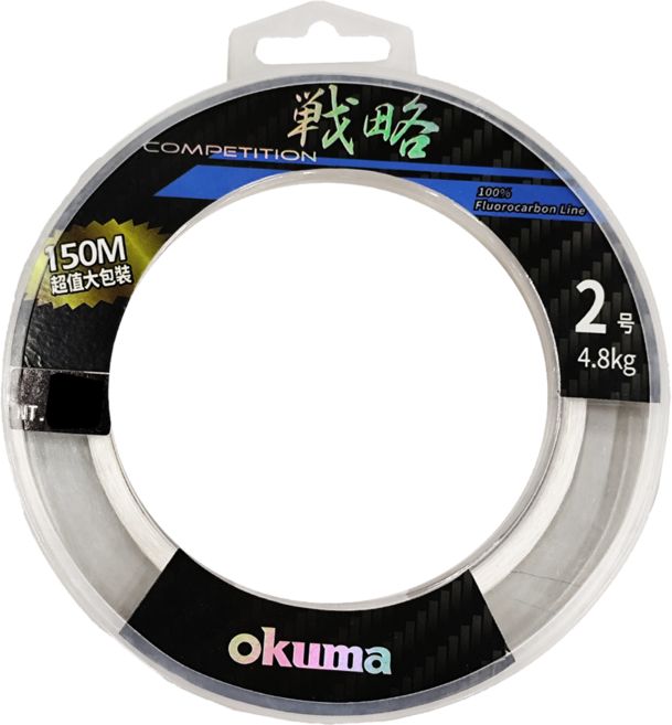 okuma 寶熊釣具 戰略 Competition 碳纖線 淡海水可用 高比重氟 硬高耐磨 釣魚 路亞, 透明色, 1個