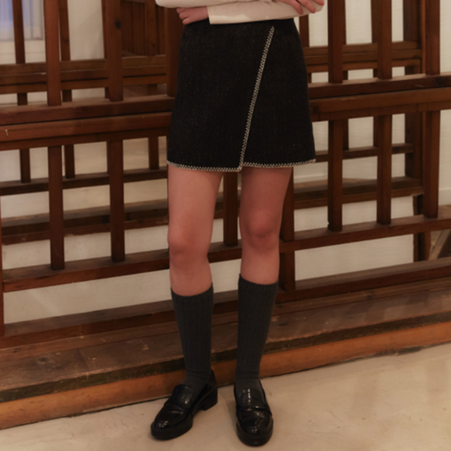 1159스튜디오 AJ3 WOOL TWEED 미니 스커트