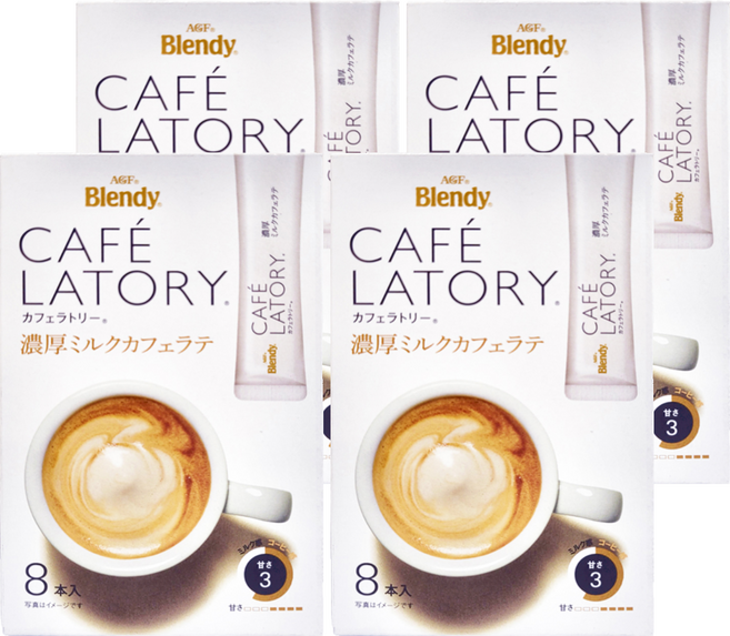 AGF Blendy CAFE LATORY 香濃牛奶咖啡拿鐵, 10.5g, 8包, 4盒